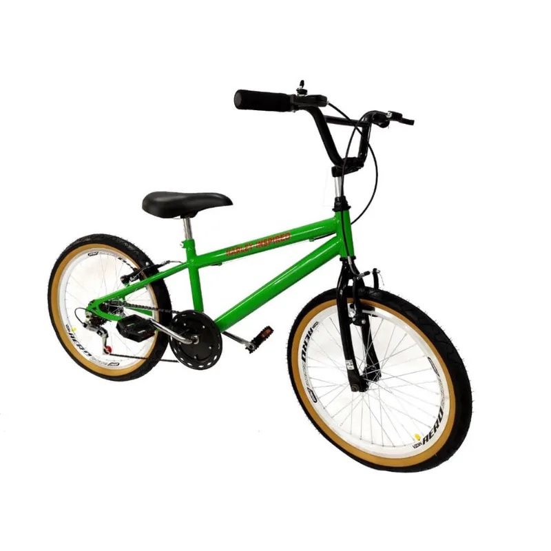 Bicicleta aro 20 tipo bmx masculino aro aero 6 marchas verde