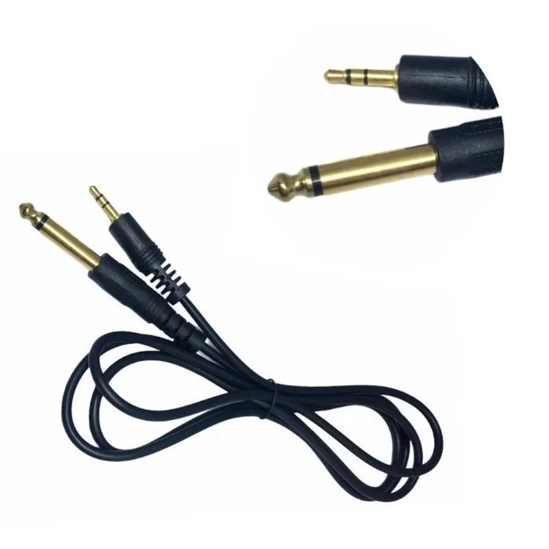 Cabo P2 Estereo P10 Mono 1,5 Metro Dupla Blindagem Dourado