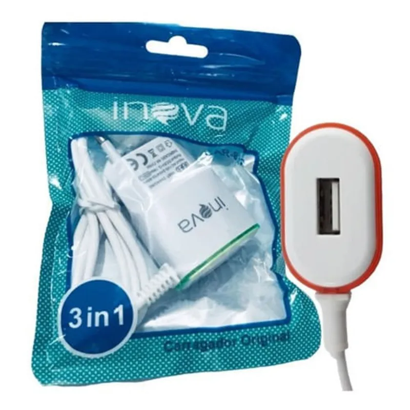 Carregador 5.1a - 3 Saídas Usb - Turbo V8 -
