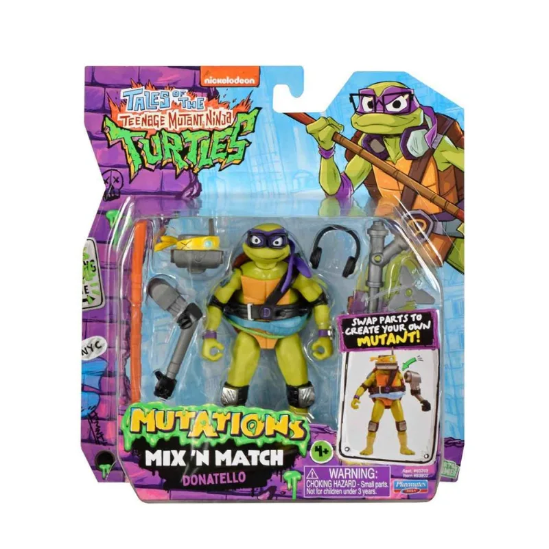 Boneco Donatello de 10cm Mix 'N Match - As Tartarugas Ninja