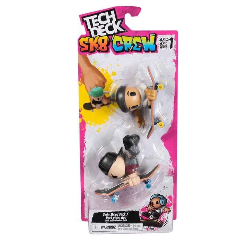 Pack 2 Skate de Dedo Bonecos SK8 crew (Toca Cinza) Tech Deck - Não Disponível - Brinquedos