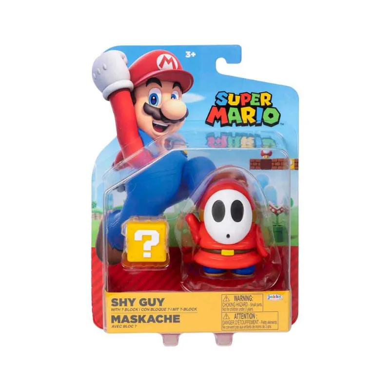 Boneco Shy Guy De 7Cm Com Bloco "?" - Super Mario