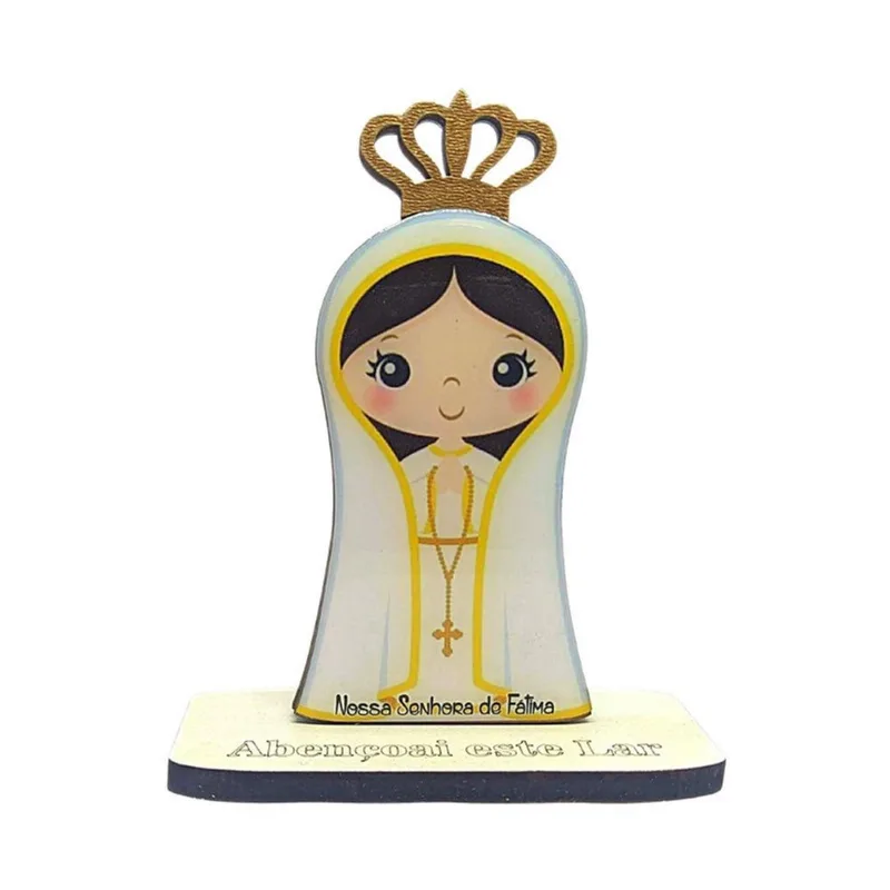 Nossa Senhora Fatima Infantil Mdf Baby Lembrancinha 13cm