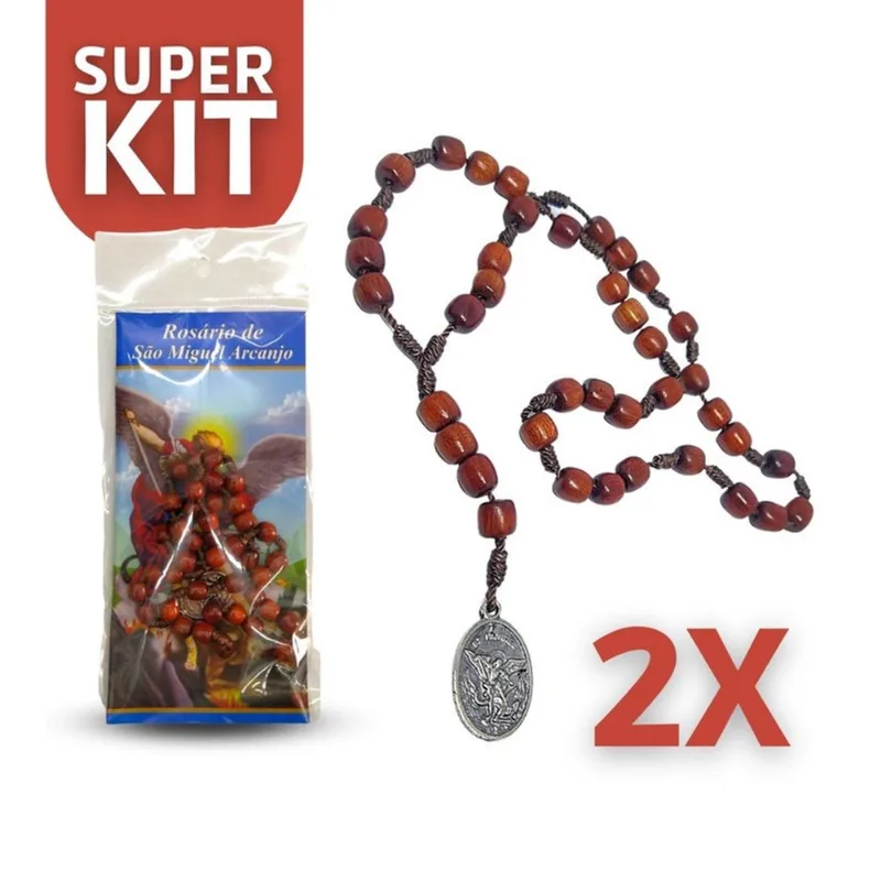 Kit 2 Terço Rosário de São Miguel Arcanjo Atacado Revenda