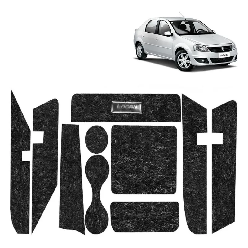 Kit De Forros Para Porta Objetos Anti Ruído Logan 2011 2012