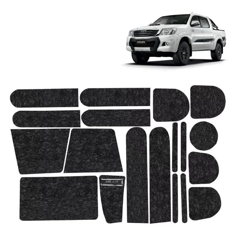 Kit Forro Carpete Anti Ruído Porta Objeto Hilux E Sw4 2012