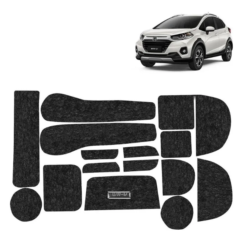 Kit Forro Carpete Anti Ruído Porta Objeto Wrv Wr-v 2017-2021