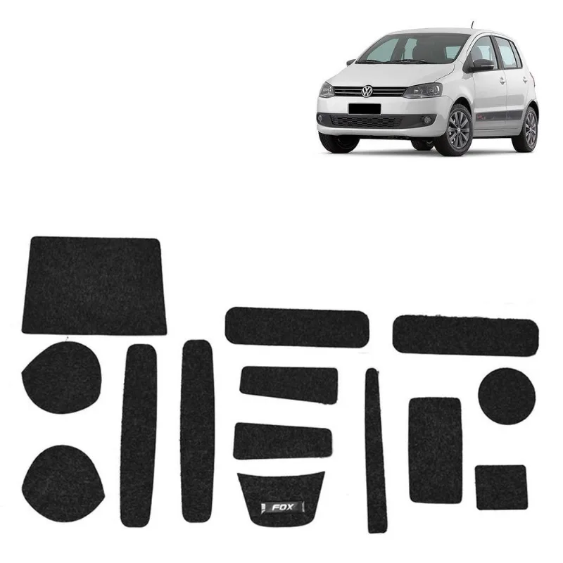 Kit Forro Carpete Anti Ruído Porta Objeto Copo Fox 2019 2020