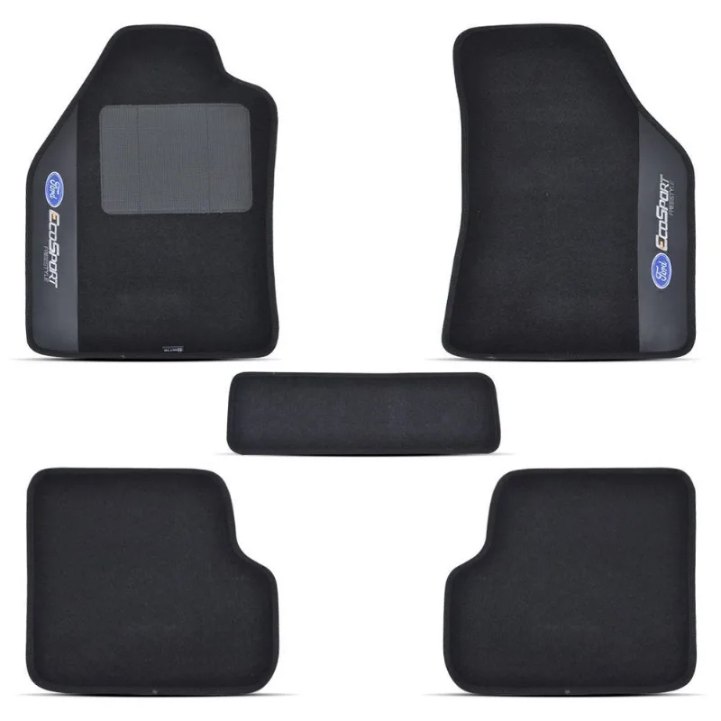 Tapete De Carpete 8mm 5 Peças Preto Hitto Ecosport 2005 2006