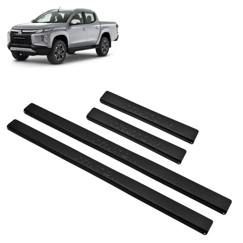 Soleira Aluminio Preta Original Brasikar L200 Triton 2023