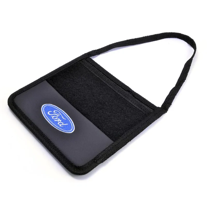Porta Lixo Carro Preto Bordado Ford - Resistente E Prático