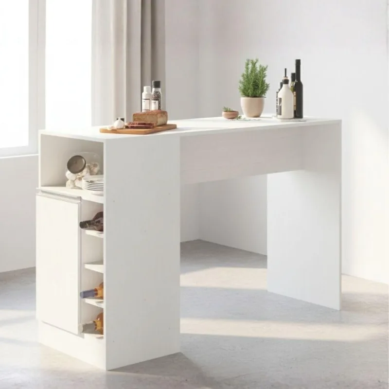 Bancada Balcão/ilha De Cozinha Gourmet 1 Porta E Adega Menu Móveis Branco - OUTRAS - Móveis
