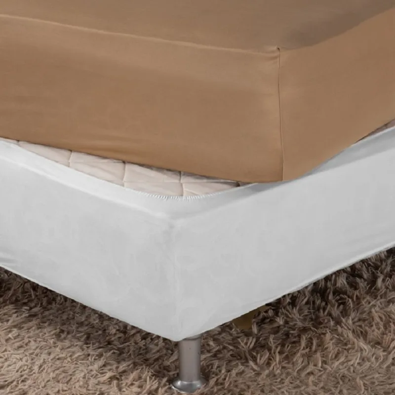 Saia Box Fit Cama King Capa com Elástico Malha Helanca se Ajusta ao Box 1 pç