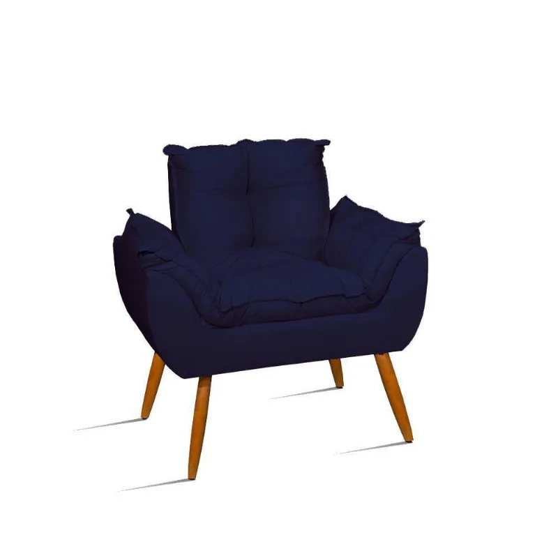 Cadeira De Amamentação Confortável Quarto Sala Jl Decor azul Marinho