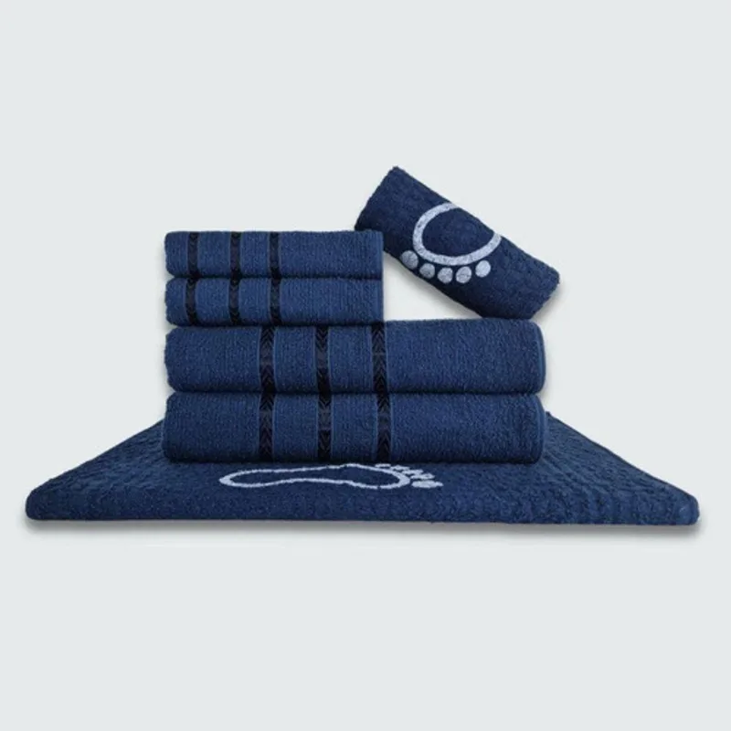 Jogo De Toalha Banho Verona 6 Peças 100% Algodão 230g-m2 Azul Beka