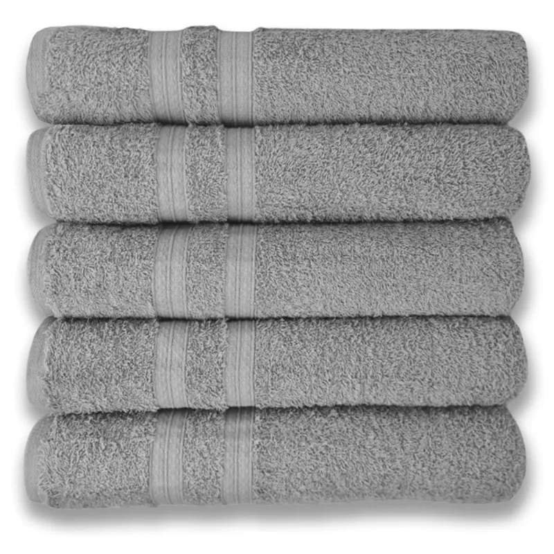 Kit Hotel 5 Toalhas Super Grossa E Felpuda 80x150cm Beka Cinza
