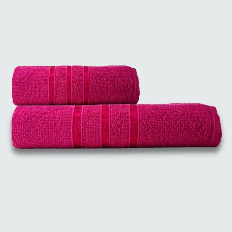 Jogo De Banho Verona 2 Peças 100% Algodão 230g-m2 Rosa Toalhas Beka