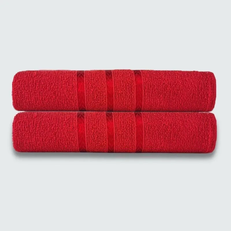 Toalhas Para Pet 2 Peças Beka 70x125 Cm 100% Algodão Vermelho