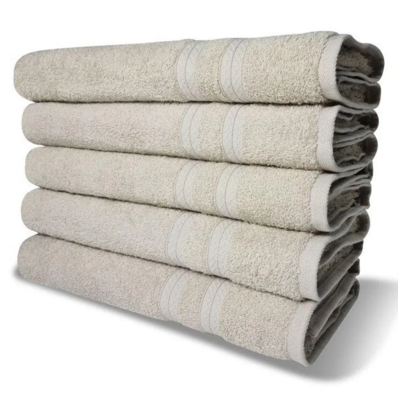 Kit 5 Toalhas Super Grossa Felpuda E Macia 80x150cm Beka Bege