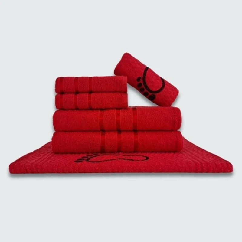 Jogo De Toalha Banho 6 Peças Verona 100% Algodão Vermelho - OUTRAS - Cama, Mesa E Banho