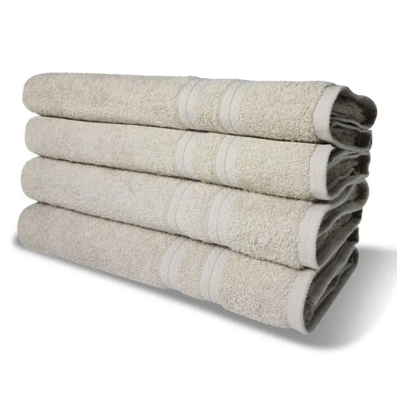 Kit 4 Toalhas De Banho 430g/m² Grande Super Grossa 80x150cm Itália Soft Bege