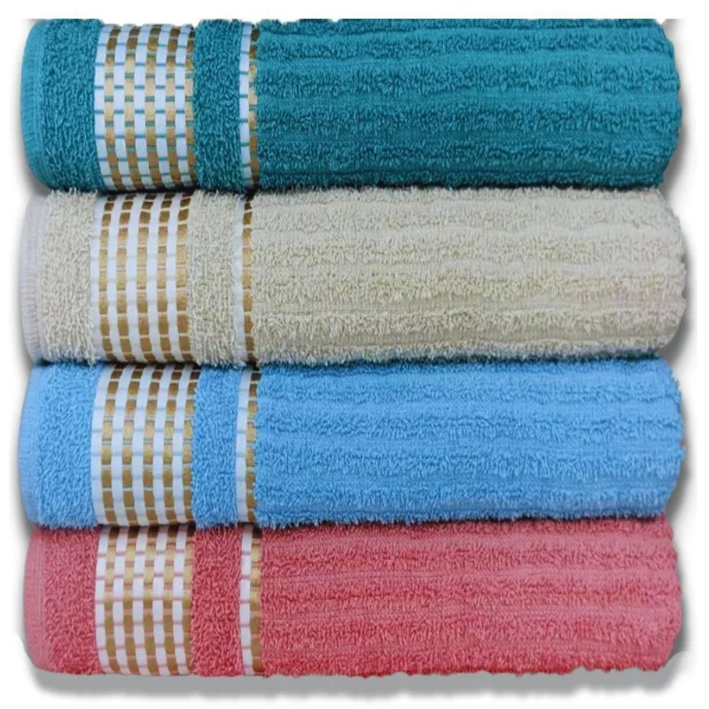 Kit 4 Toalhas De Banho Caneladas Gigante Banhão 70 X 140 Beka Mega-absorção