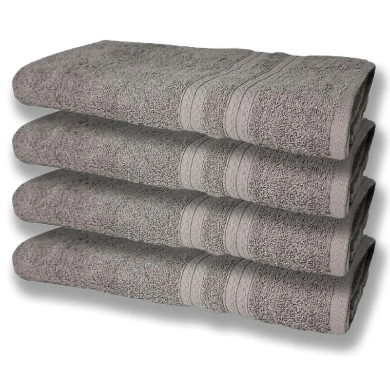 4 Toalhas Super Felpudas Grande E Grossa Algodão 80x150 Itália Soft Beka - Cinza