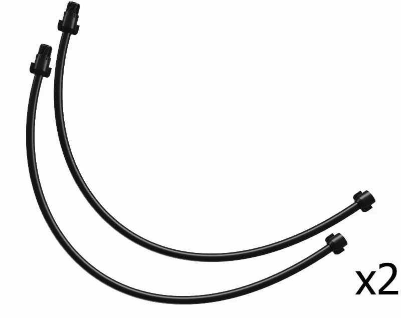 Kit 2 Engate Flexível Preto 1/2 X 60cm Água Fria Pvc - Astra