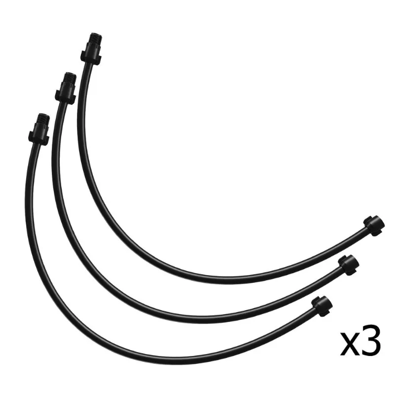 Kit 3 Engate Flexível Preto 1/2 X 60cm Água Fria Pvc - Astra