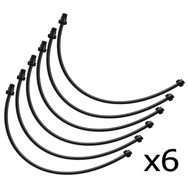Kit 6 Engate Flexível Preto 1/2 X 60cm Água Fria Pvc - Astra