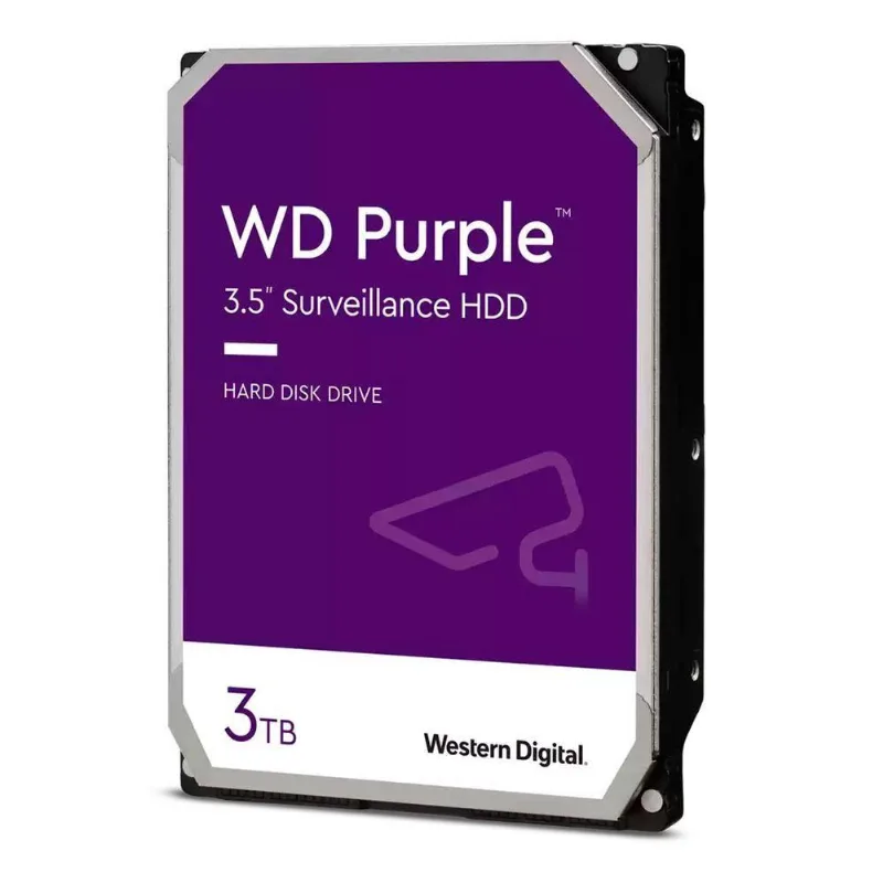 Hd 3tb Western Digital Purple Surveillance, Sata Iii 6gb-s, Cache 256mb, 3.5" - Wd33purz