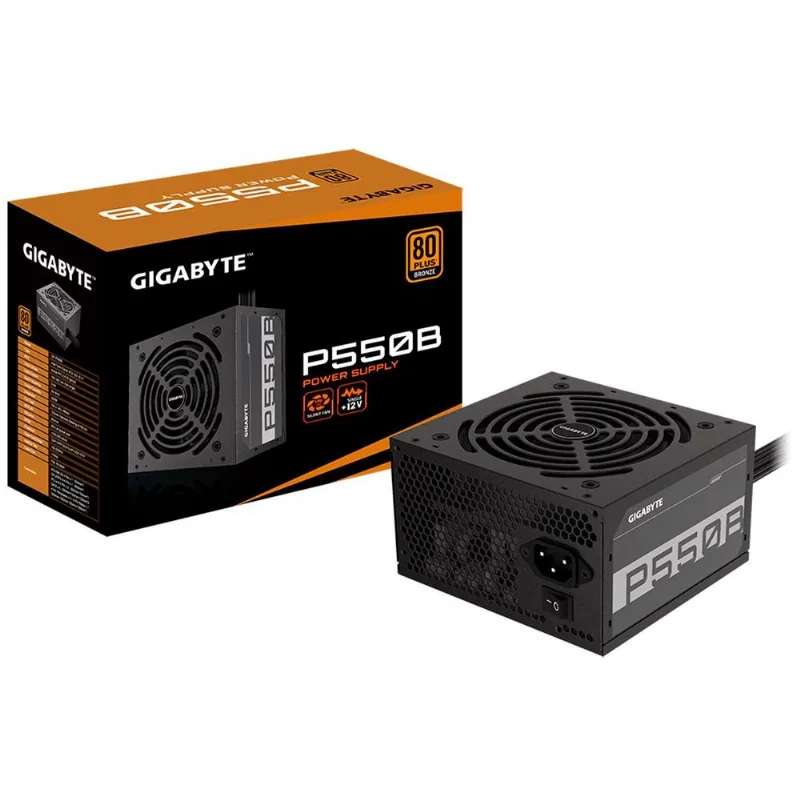 Fonte Gamer Gigabyte, 550w, 80 Plus Bronze, Pfc Ativo, Preto - Gigpsuigpp550b