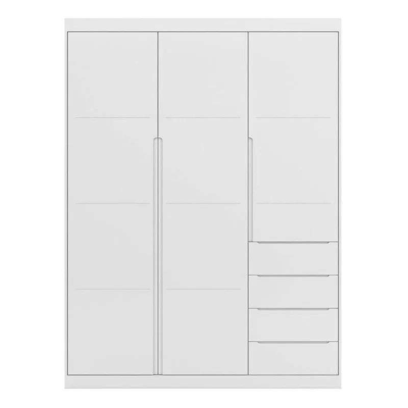 Guarda Roupa Infantil Pietra 3 Portas E 4 Gavetas Branco - Pr Baby Branco