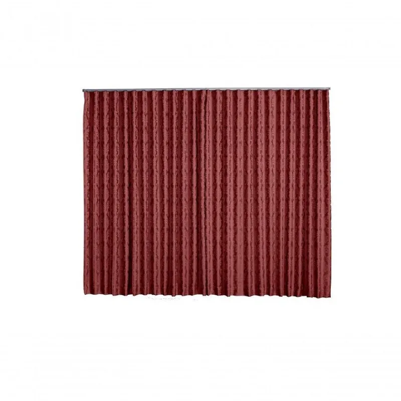 Cortina Jacquard 4,00x2,30 Para Trilho Suíço Vermelho