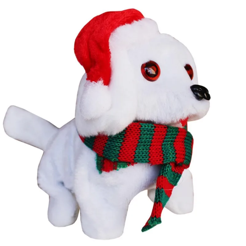 Cachorro Musical Pelúcia Decoração De Natal Enfeite Natalino