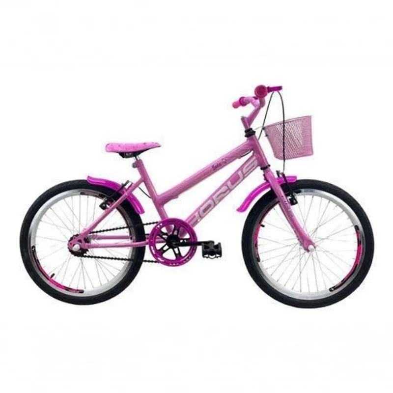 Bicicleta Infantil Aro 20 Feminina - Route Bike - Aro Aero Horus - Cestinha Violeta