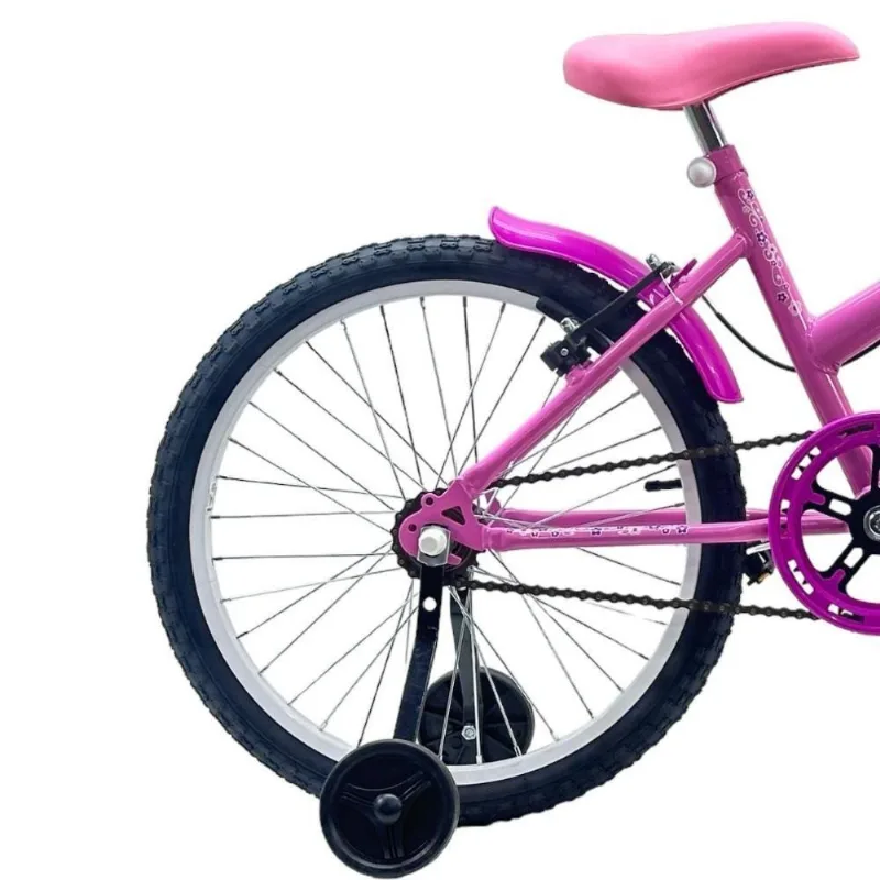 Bicicleta Aro 20 Feminina Infantil Cesta Rodinha Lateral