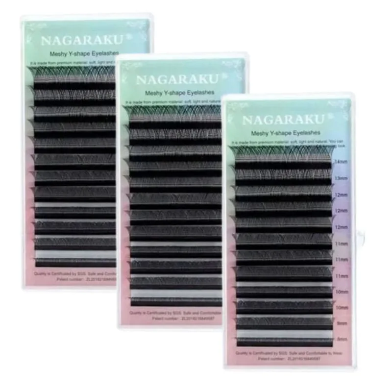 Kit 3 Cílios Nagaraku Y Volume Brasileiro mix - Nagaraku