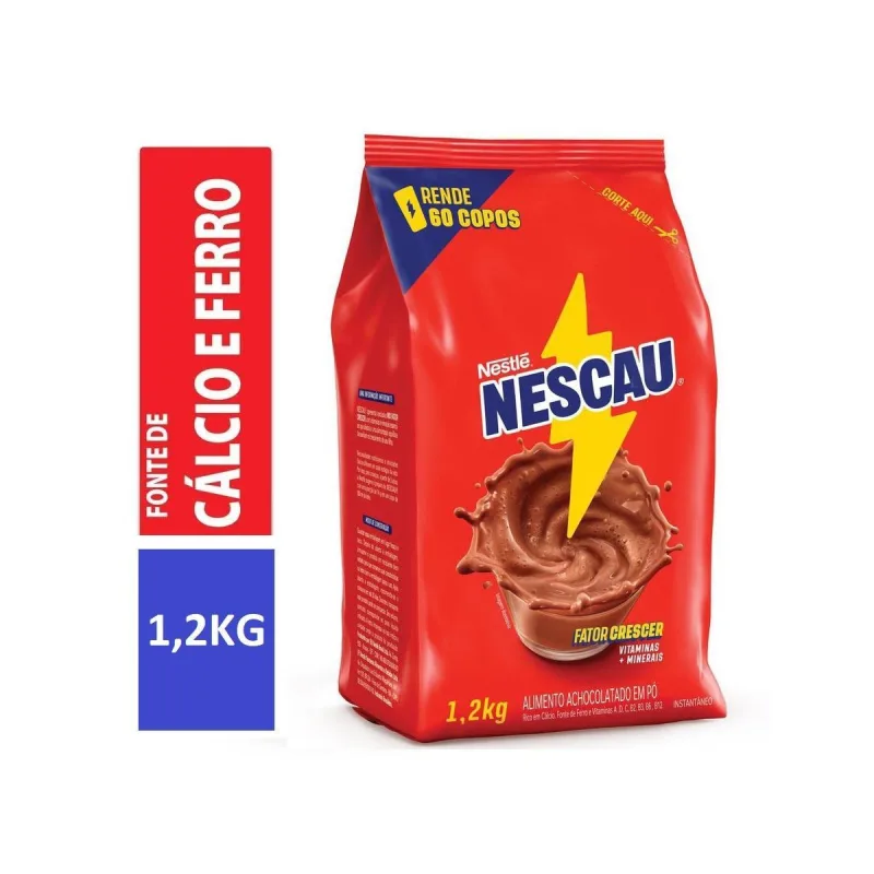 Achocolatado Em Pó Nescau Pacote 1,2ookg Nestlé - Não Informado