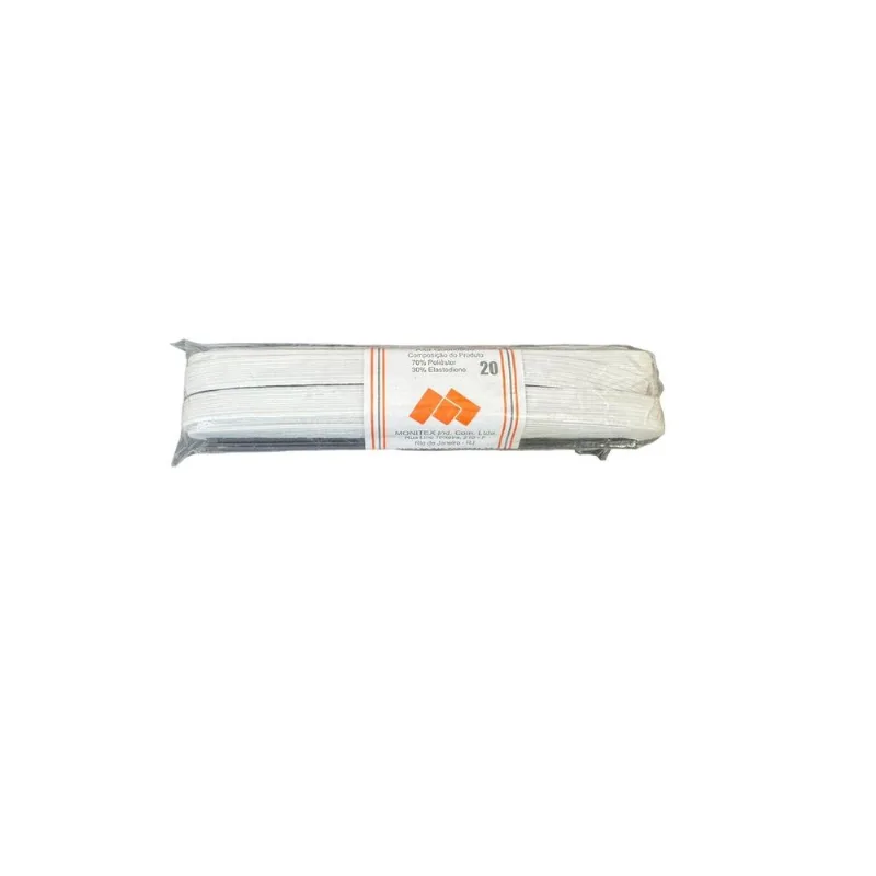 Elástico Número 20 Chato Branco 1cm Largura Kit 10 Metros