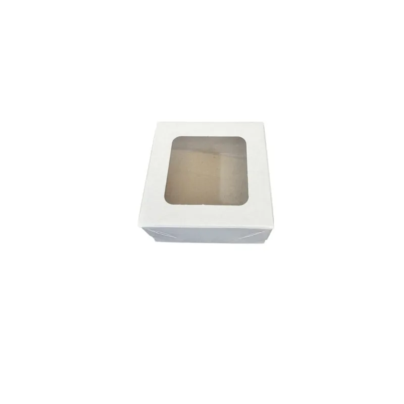 5 Caixas com Visor p/ Artesanato Doces e Cosméticos 8x8cm