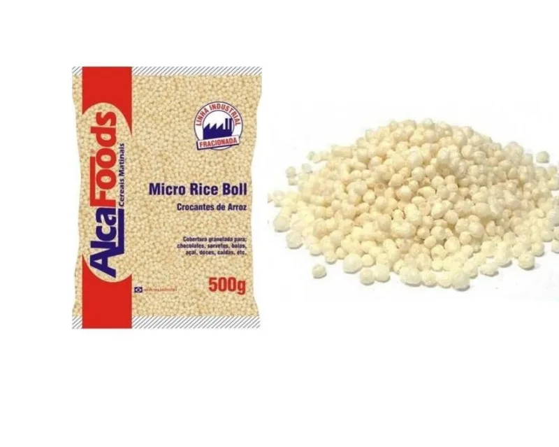 Kit 2un Floco De Arroz Micro Rice Boll Alcafoods 500gr - Não Informado - Mercearia