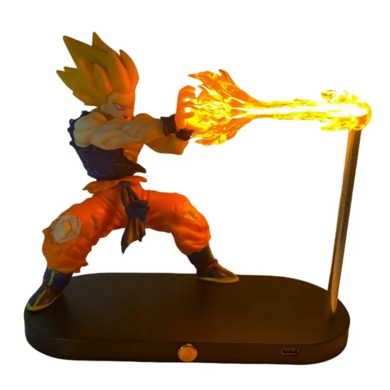 Figura De Pvc Dragon Ball Z Super Saiyan Goku 16cm Com Luz Led