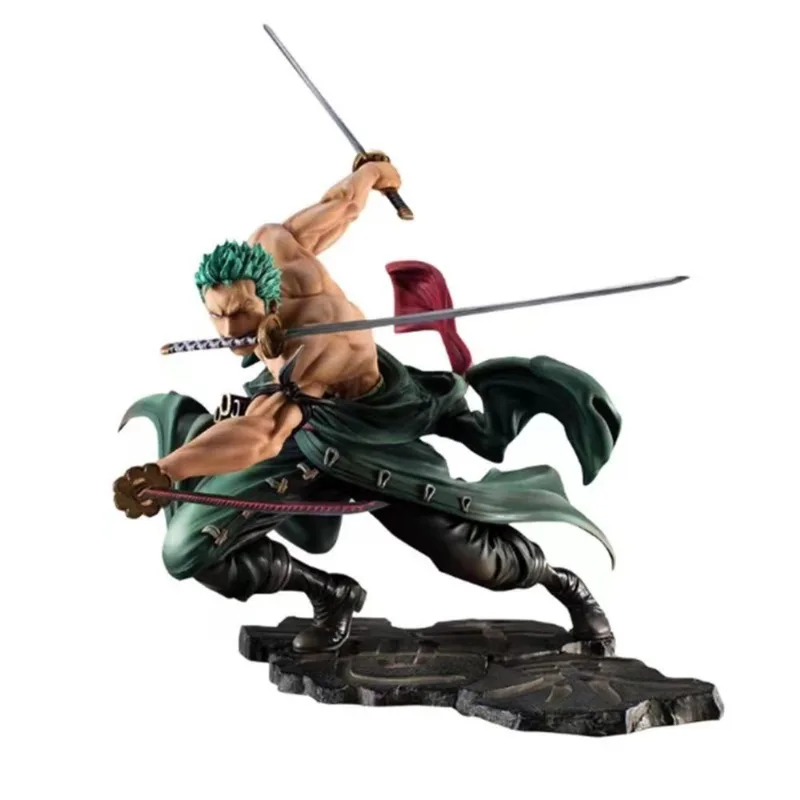 Figura De Anime Status One Piece Zoro 27 Cm Pvc Three Sword Style