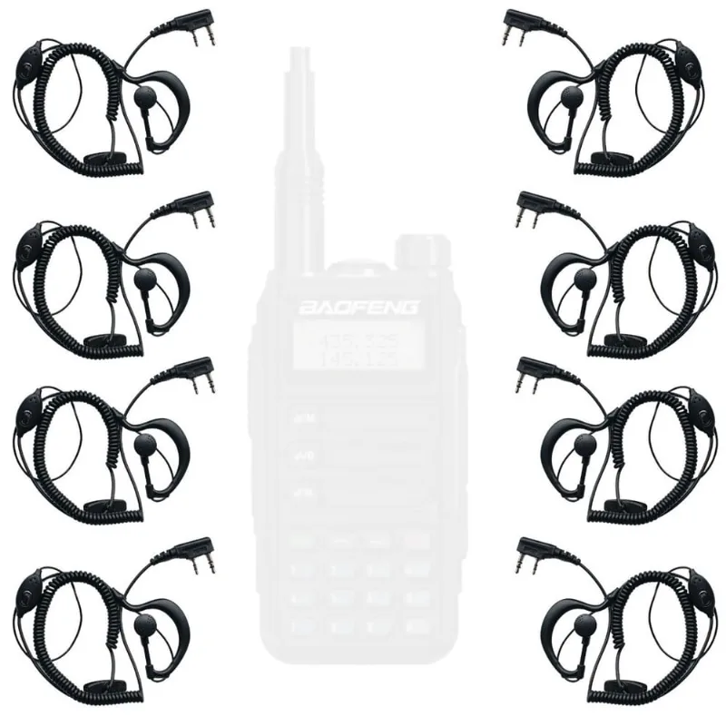 Kit 8 Fone Microfone Baofeng Ptt Para Rádio Comunicador Uv-16 Plus