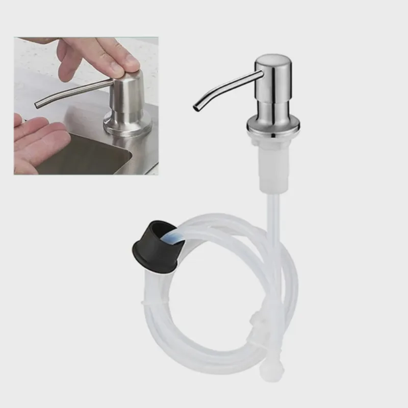 Dispenser Sabao Liquido Detergente Mangueira Pia Cuba Cozinha Banheiro Multiuso Bico Dosador Embutir Suporte
