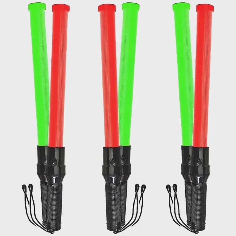 Bastao Sinalizador 2 Cores Grande Kit 3 Unidades Led Fiscalizaçao Lanterna Fluorescente Estacionamento Transito Sinalizaçao Emergencia