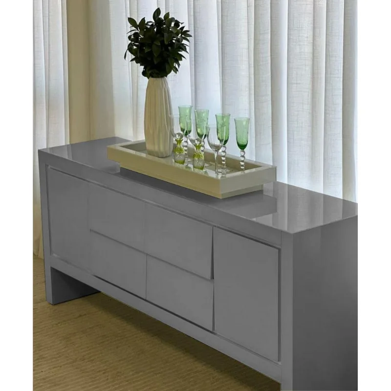 Bandeja Grande Vidro Branco Decoração Luxo 60x35
