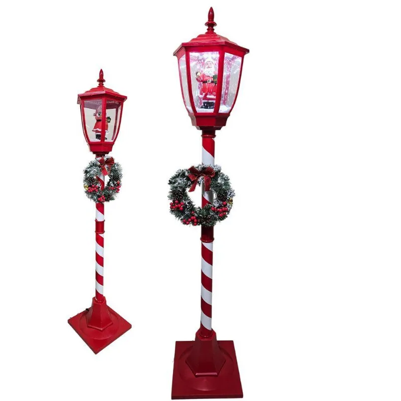 Poste Natal Papai Noel Natalino Iluminaçao Led Som Decoraçao Cenario Loja Shopping Comercio Festa Fim De Ano Evento - OUTRAS