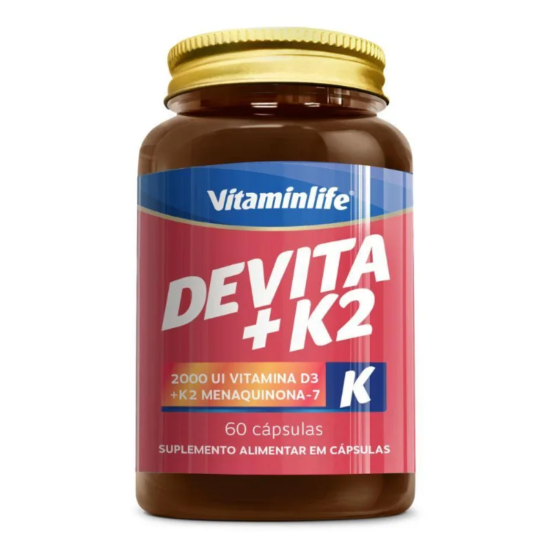 Vitamina K2 D3 Menaquinona-7 2000ui 60caps - Vitaminlife